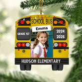 School Bus Kid Personalized Photo Acrylic Ornament